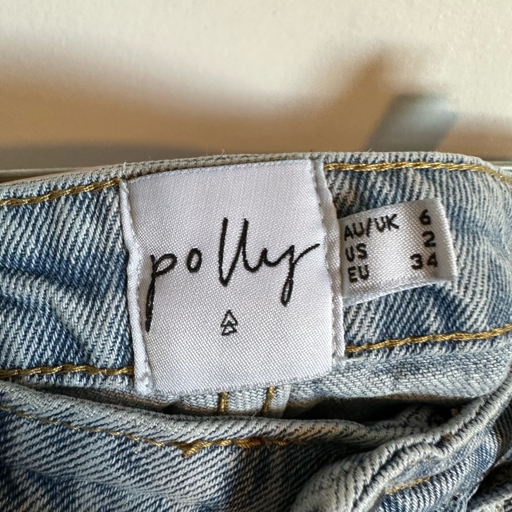 Princess Polly Classic Lightwash Blue Straight Leg Denim Jeans size 2 EUC - Picture 6 of 9